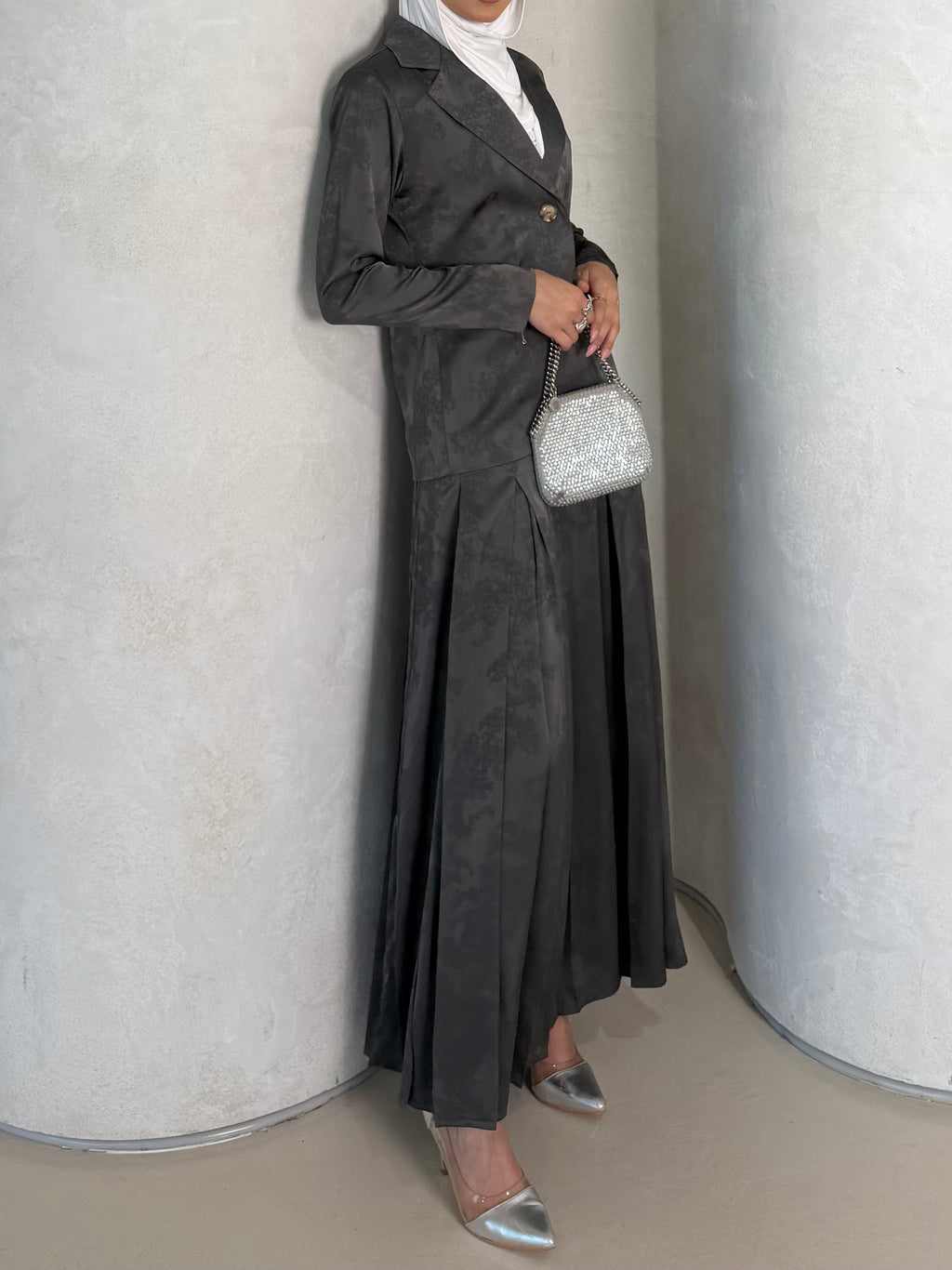Gray Skirt Set