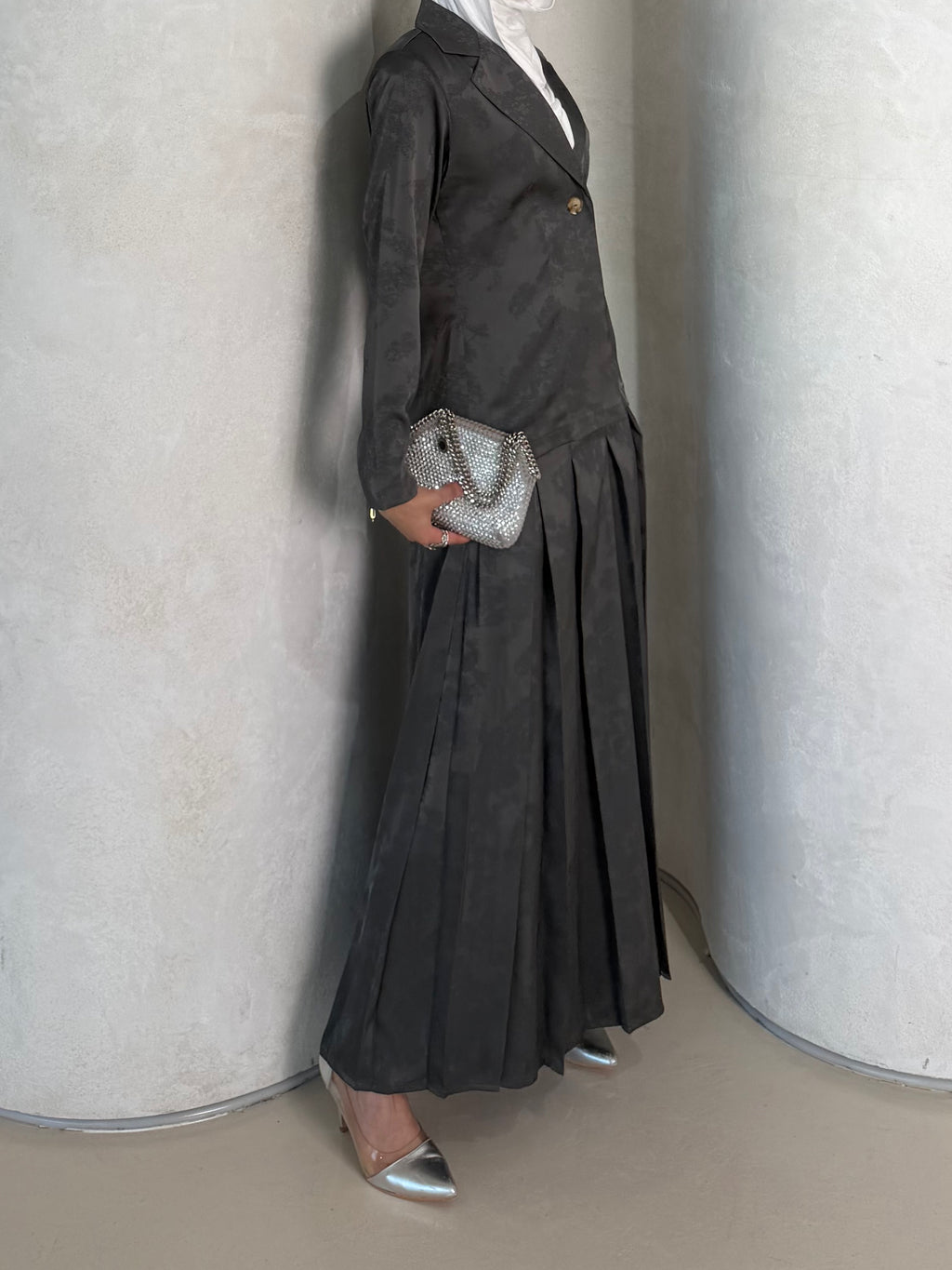 Gray Skirt Set