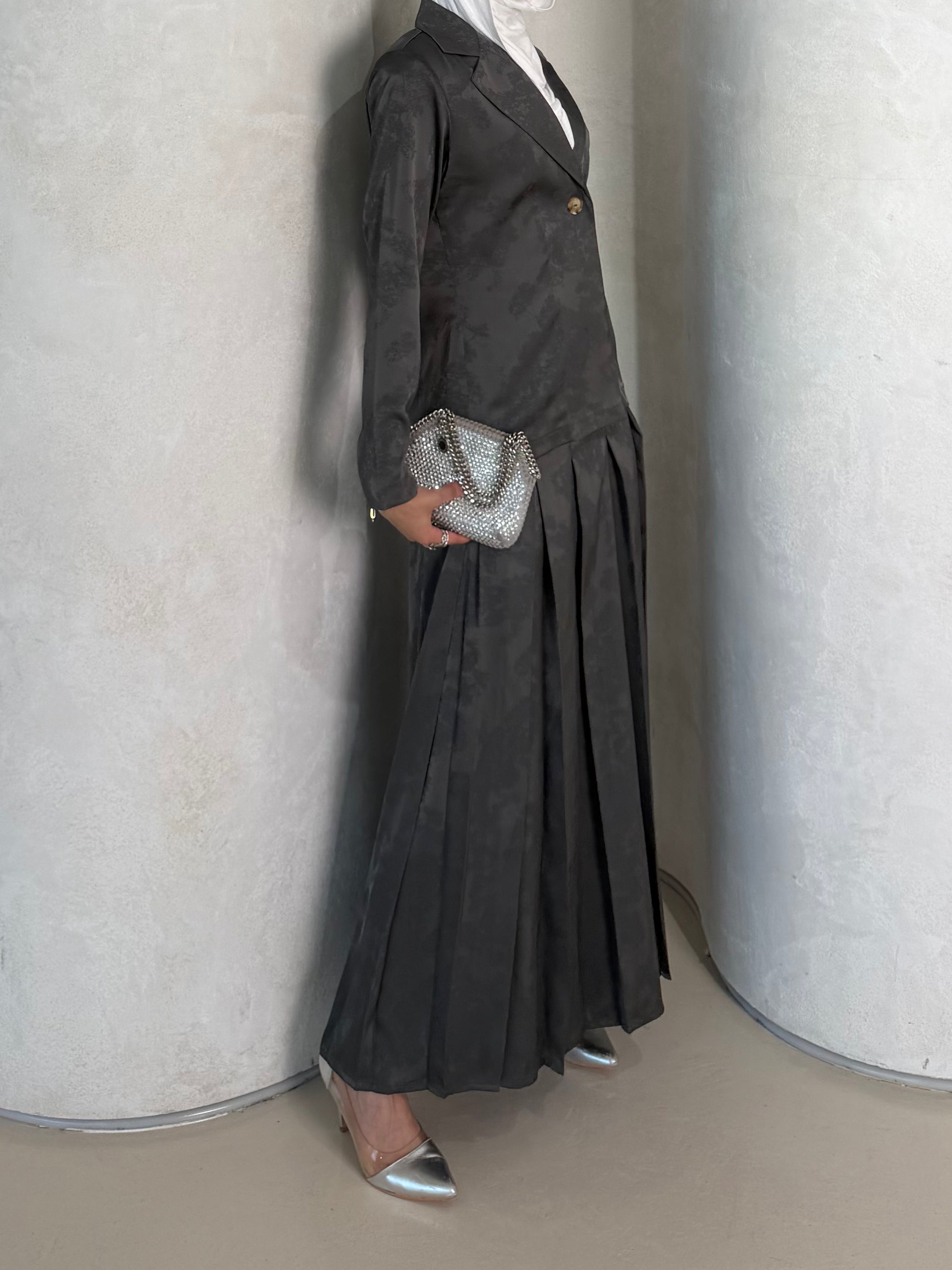 Gray Skirt Set