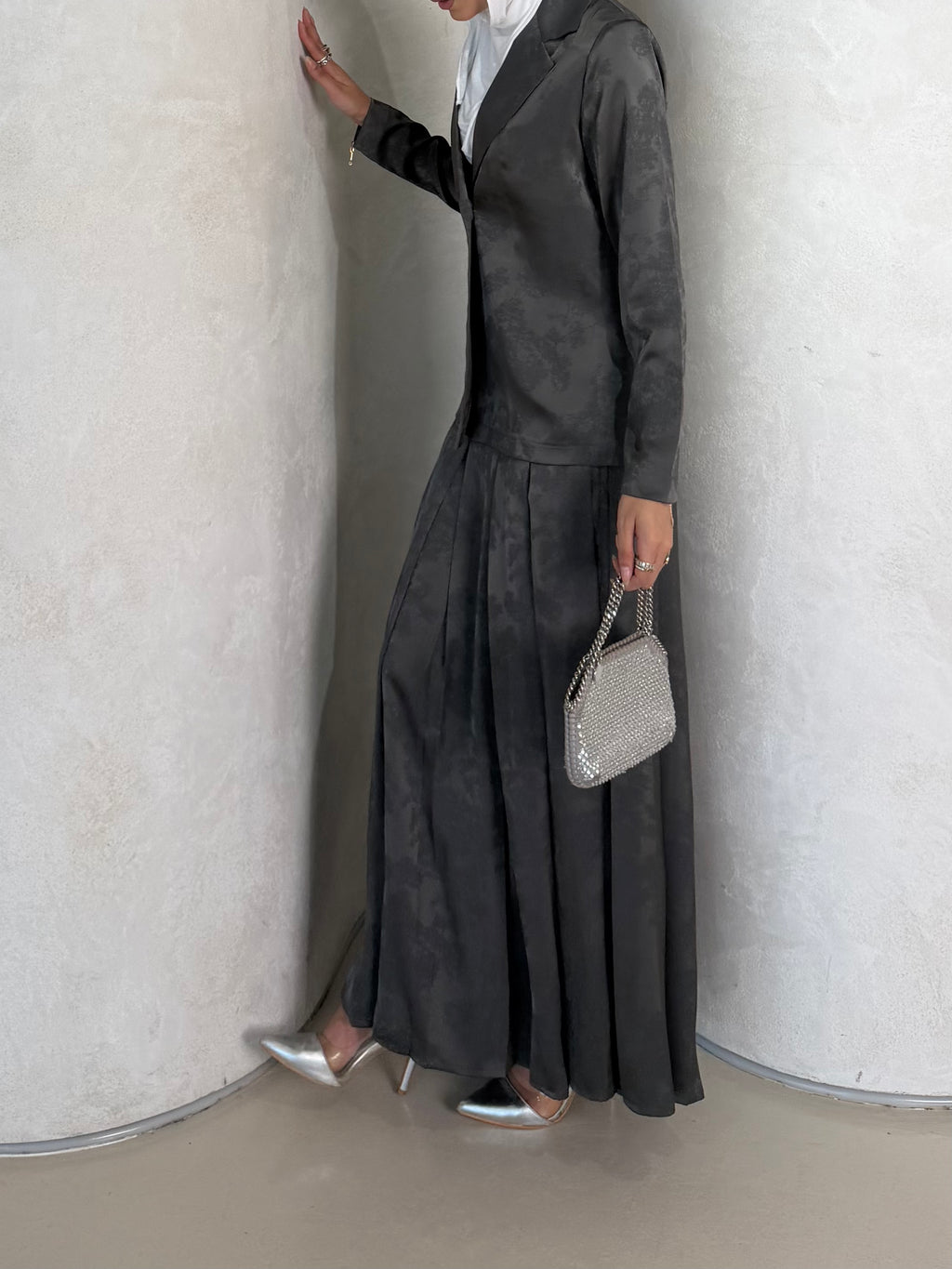 Gray Skirt Set