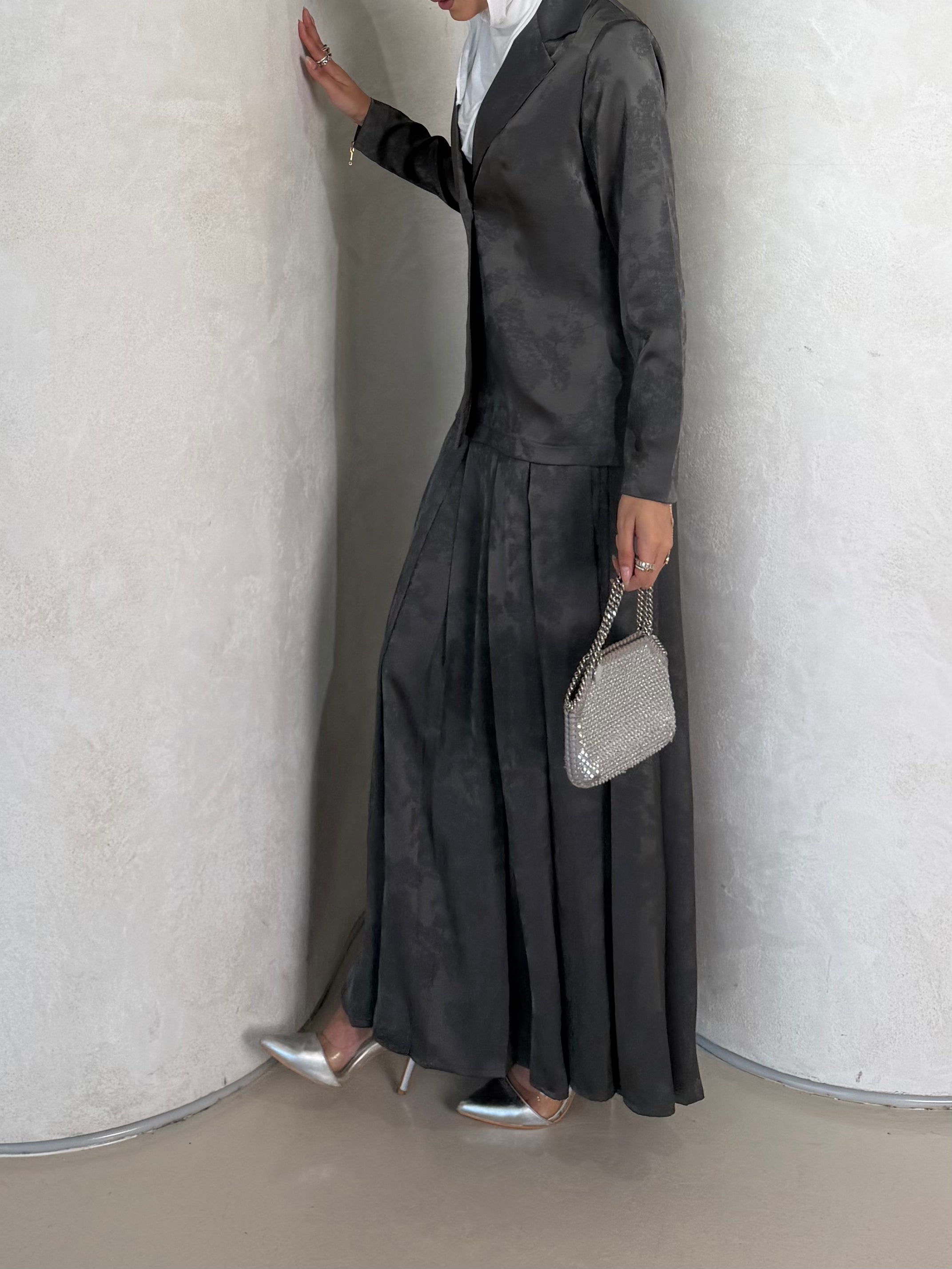 Gray Skirt Set