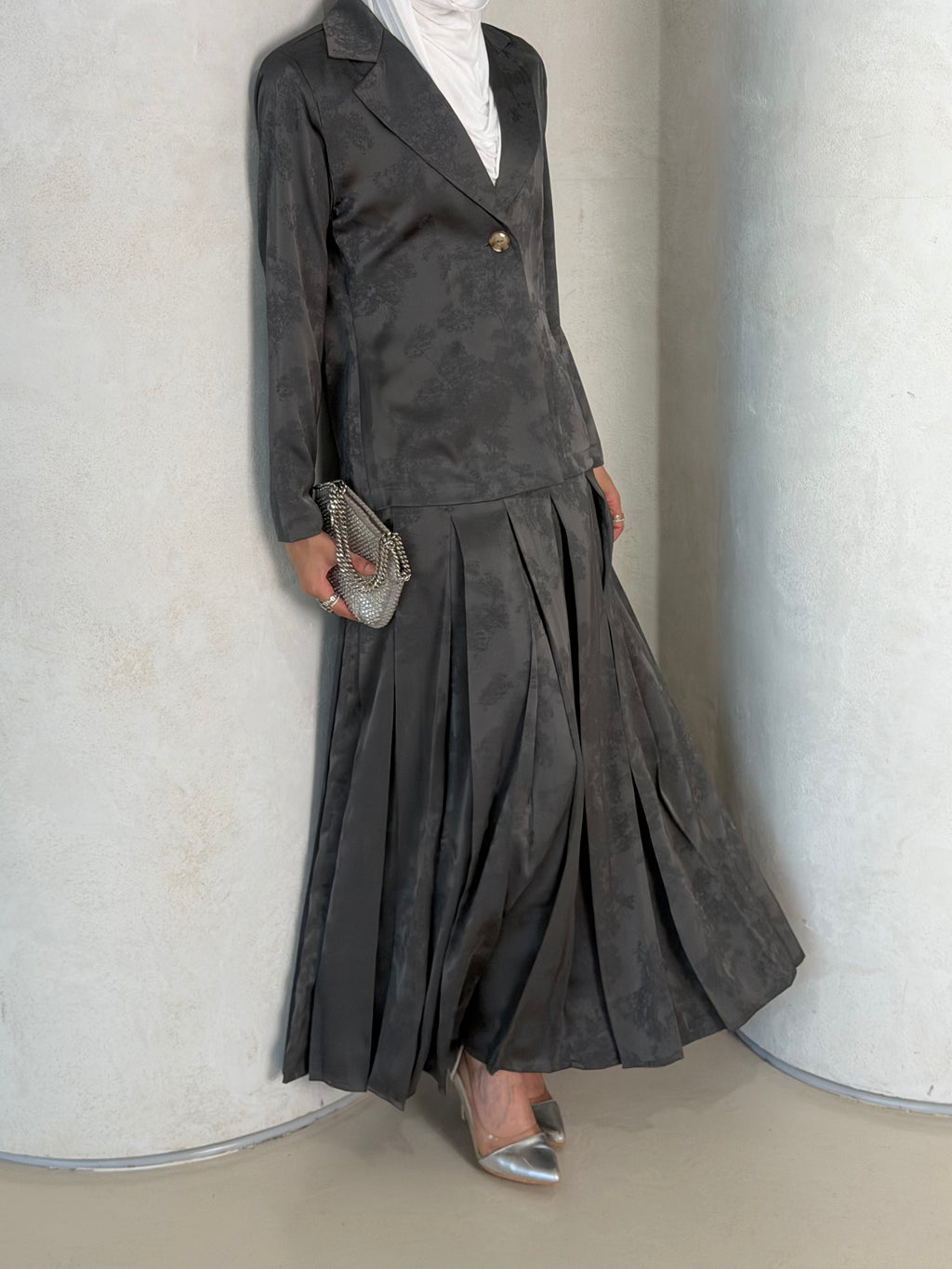 Gray Skirt Set