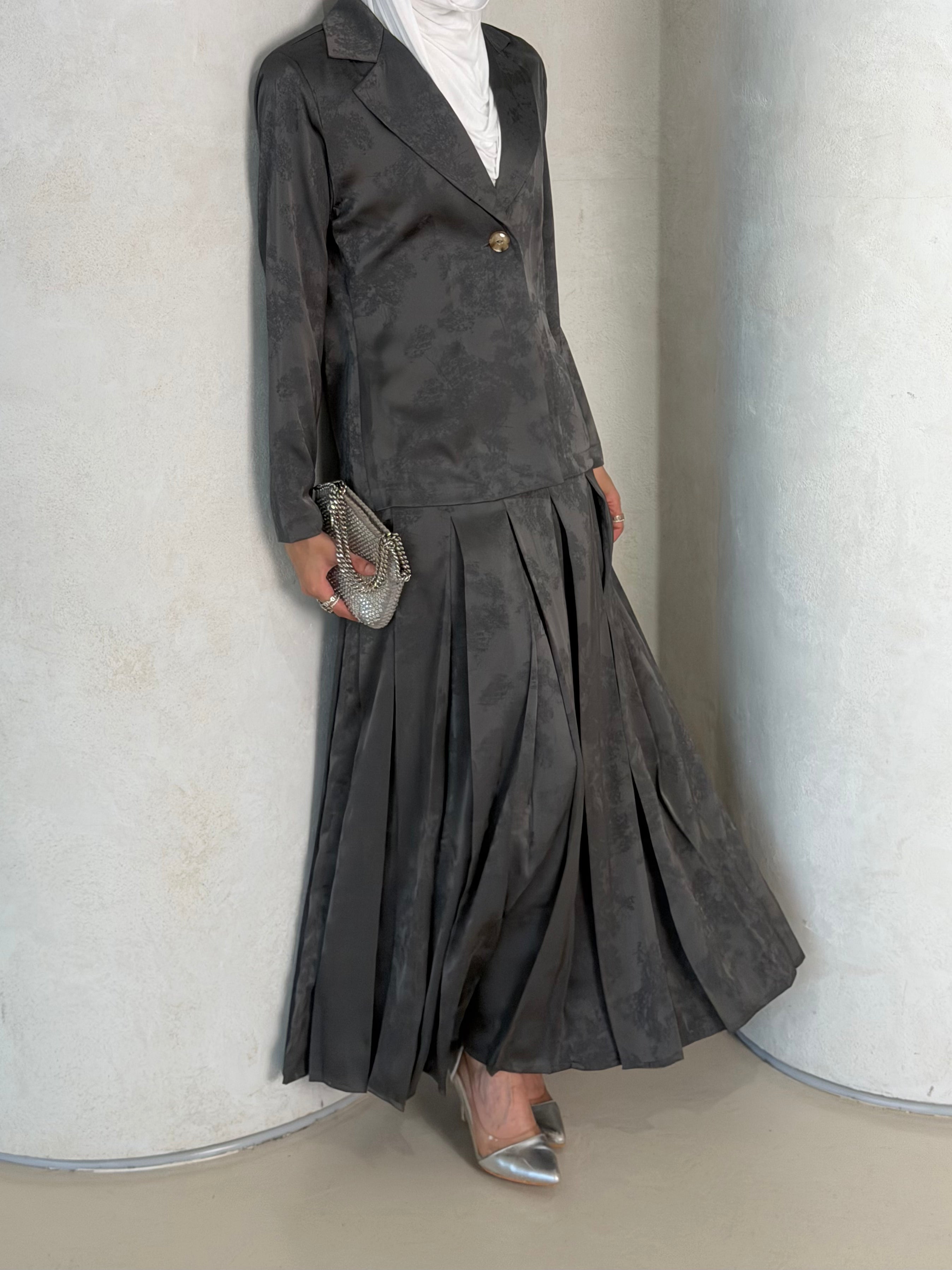 Gray Skirt Set